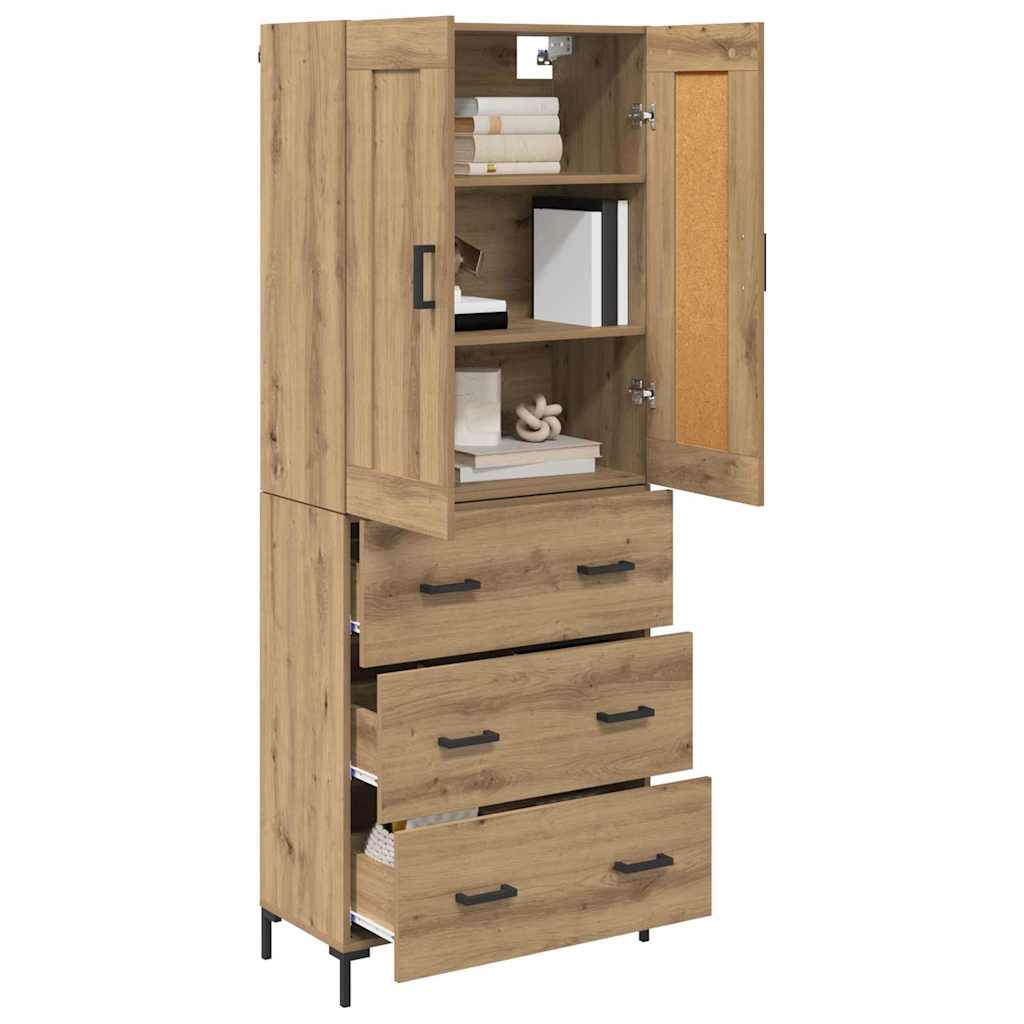 Highboard mit Schubladen 2 pcs Artisan-Eiche Holzwerkstoff