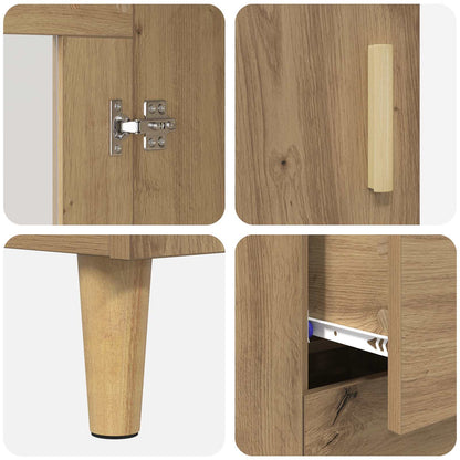 vidaXL Buffet haut chêne artisan 69,5 x 34 x 180 cm bois d'ingénierie