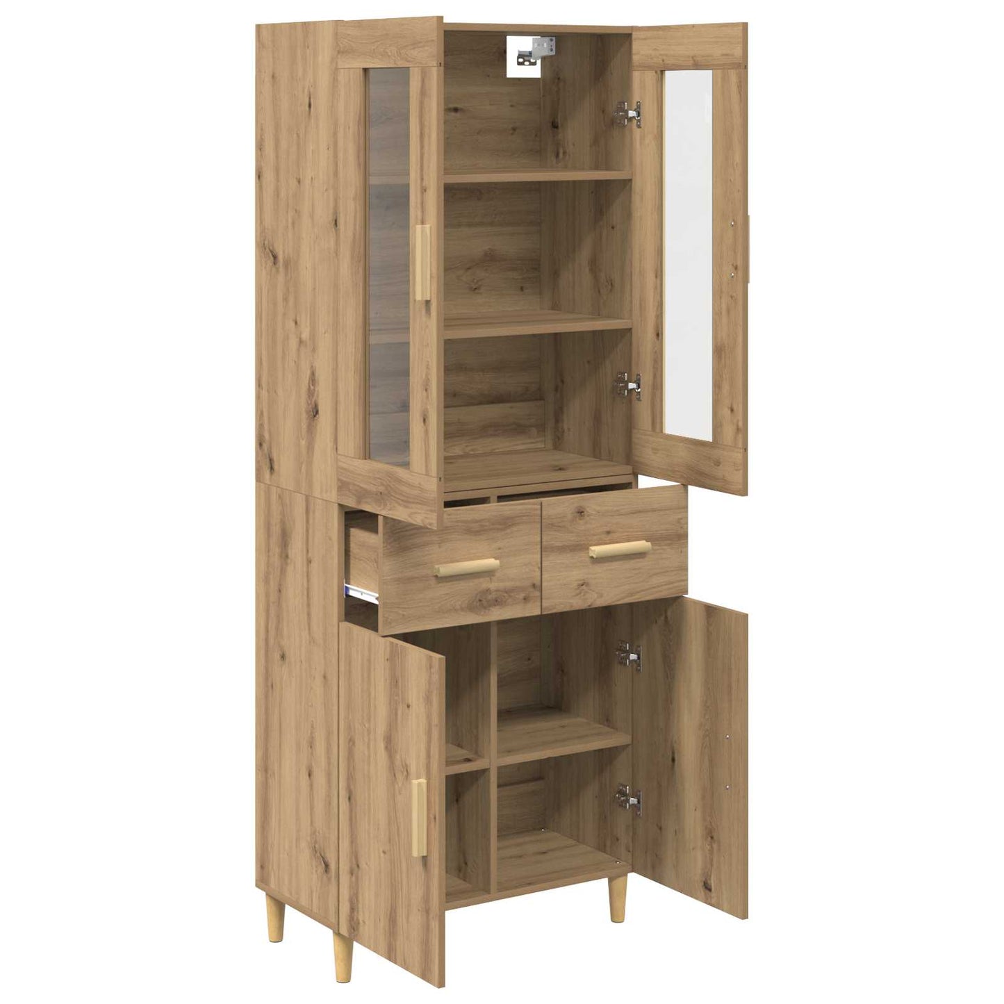 vidaXL Buffet haut chêne artisan 69,5 x 34 x 180 cm bois d'ingénierie