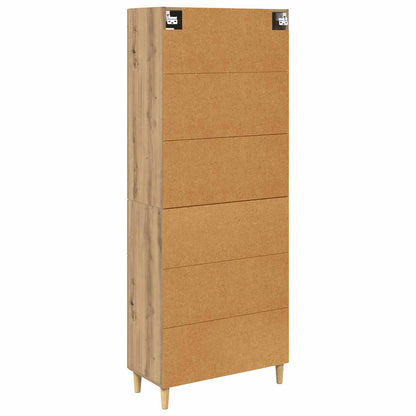 vidaXL Buffet haut chêne artisan 69,5 x 34 x 180 cm bois d'ingénierie