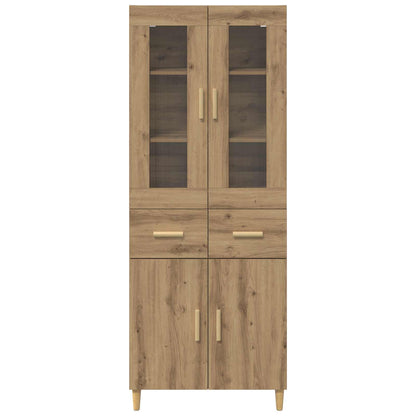 vidaXL Buffet haut chêne artisan 69,5 x 34 x 180 cm bois d'ingénierie