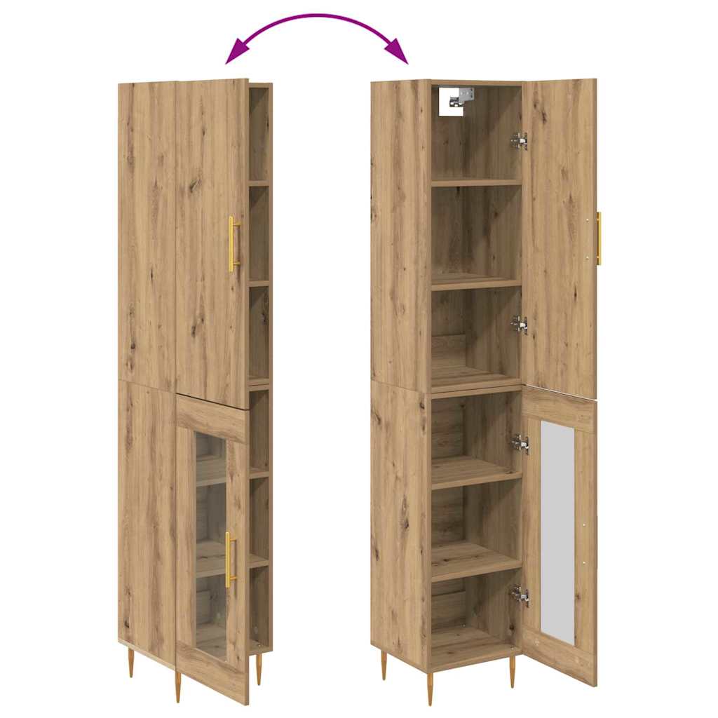 vidaXL Highboard 2 pcs Artisan-Eiche Holzwerkstoff