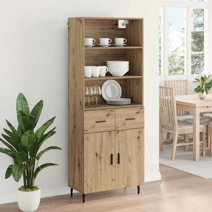 vidaXL Highboard à tiroirs chêne artisan 69,5 x 34 x 180 cm