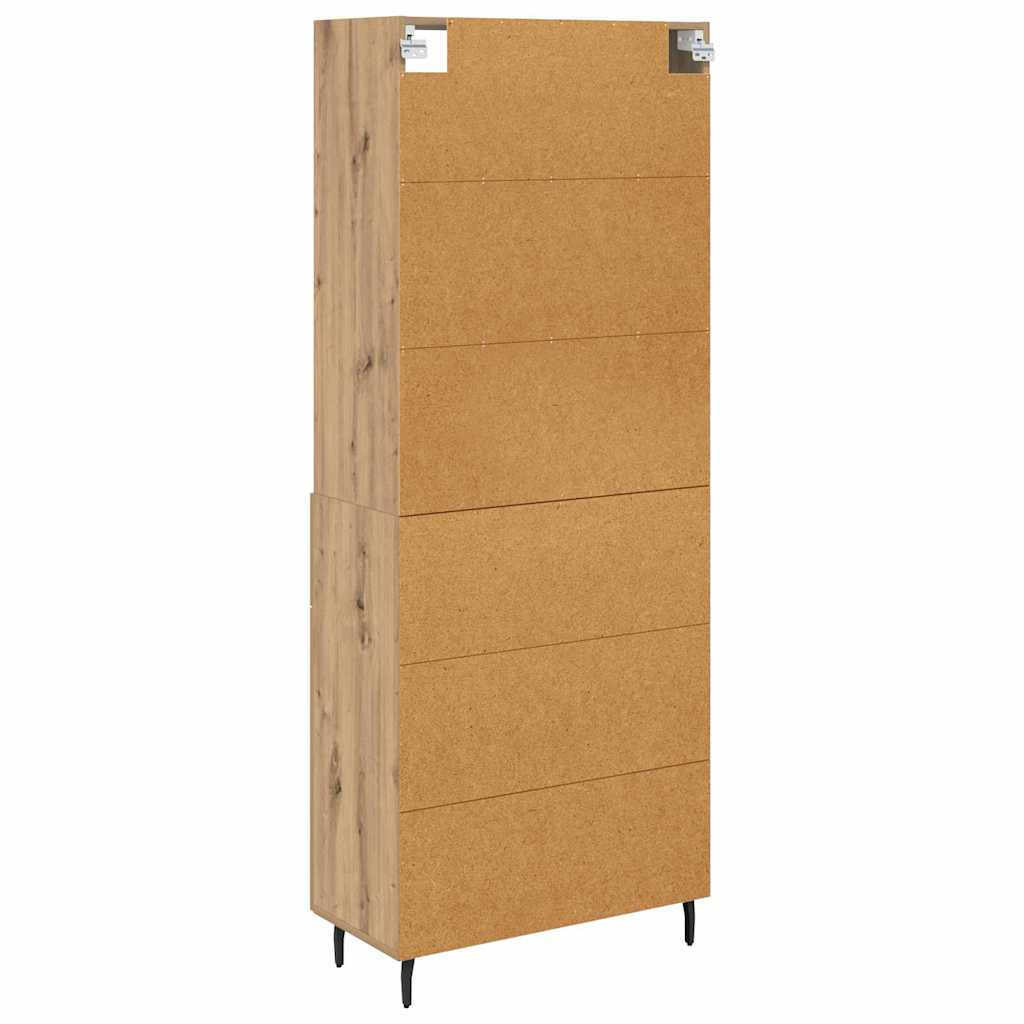 vidaXL Highboard à tiroirs chêne artisan 69,5 x 34 x 180 cm