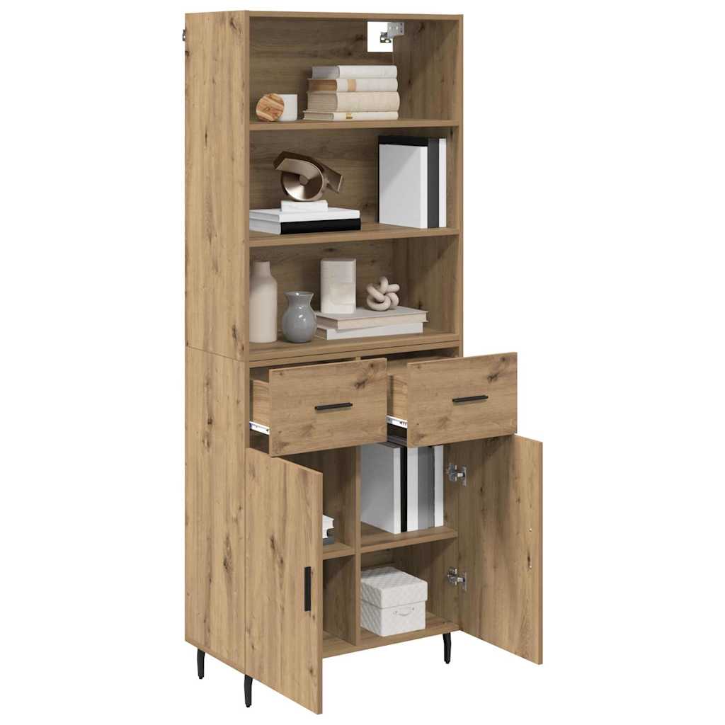 vidaXL Highboard à tiroirs chêne artisan 69,5 x 34 x 180 cm