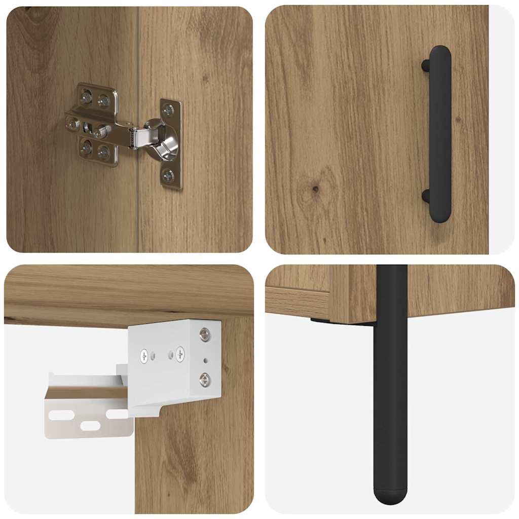 vidaXL Buffet haut 2 pcs Chêne artisan Bois d'ingénierie