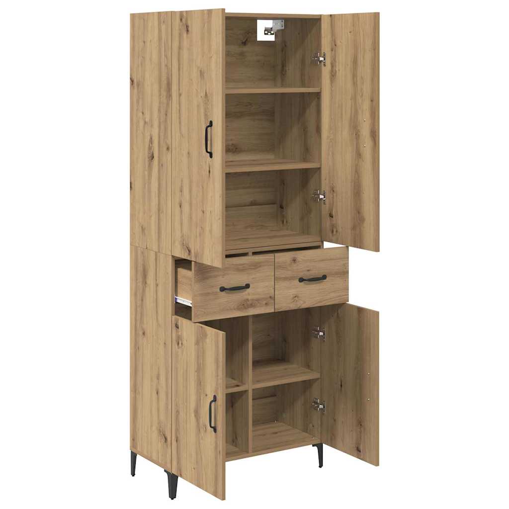 vidaXL Highboard Artisan-Eiche 69,5 x 34 x 180 cm Holzwerkstoff