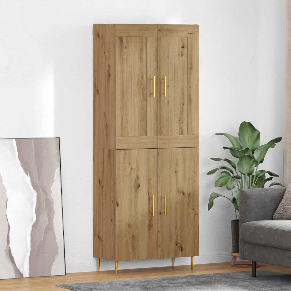vidaXL Highboard Artisan-Eiche 69,5 x 34 x 180 cm Holzwerkstoff