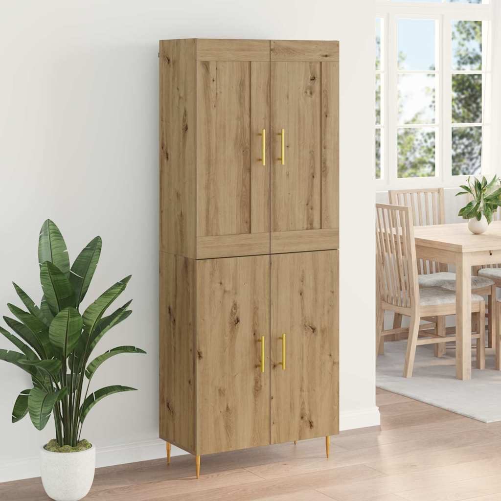 vidaXL Highboard Artisan-Eiche 69,5 x 34 x 180 cm Holzwerkstoff