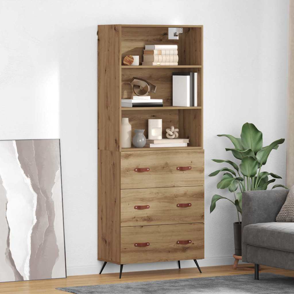 Highboard Artisan-Eiche 69,5 x 34 x 180 cm Holzwerkstoff