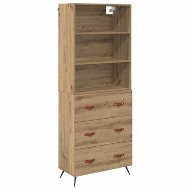 vidaXL Highboard Chêne Artisan 69,5 x 34 x 180 cm Bois d'ingénierie