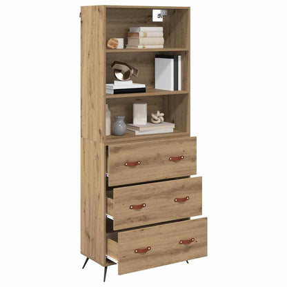Highboard Artisan-Eiche 69,5 x 34 x 180 cm Holzwerkstoff