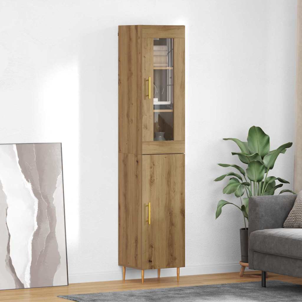 vidaXL Highboard 2 pcs Artisan-Eiche Holzwerkstoff