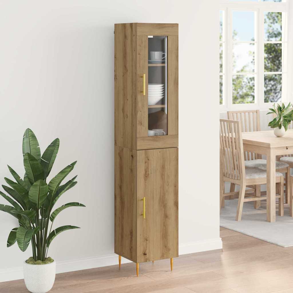 vidaXL Highboard 2 pcs Artisan-Eiche Holzwerkstoff
