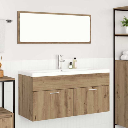 Meuble sous-lavabo mural chêne artisanal vidaXL 100 x 38,5 x 46 cm
