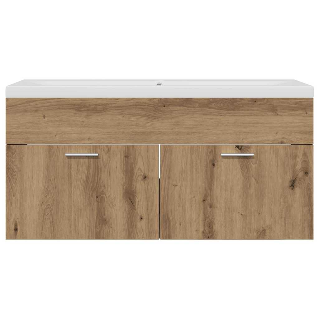 Meuble sous-lavabo mural chêne artisanal vidaXL 100 x 38,5 x 46 cm