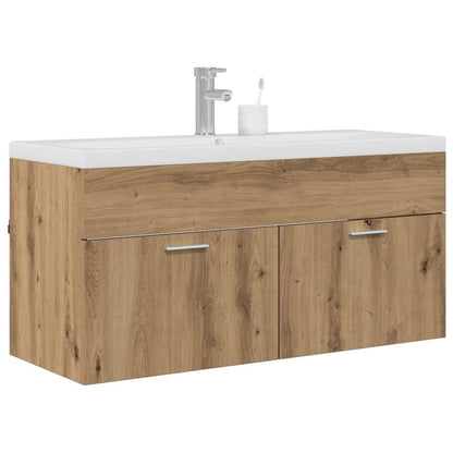 Meuble sous-lavabo mural chêne artisanal vidaXL 100 x 38,5 x 46 cm