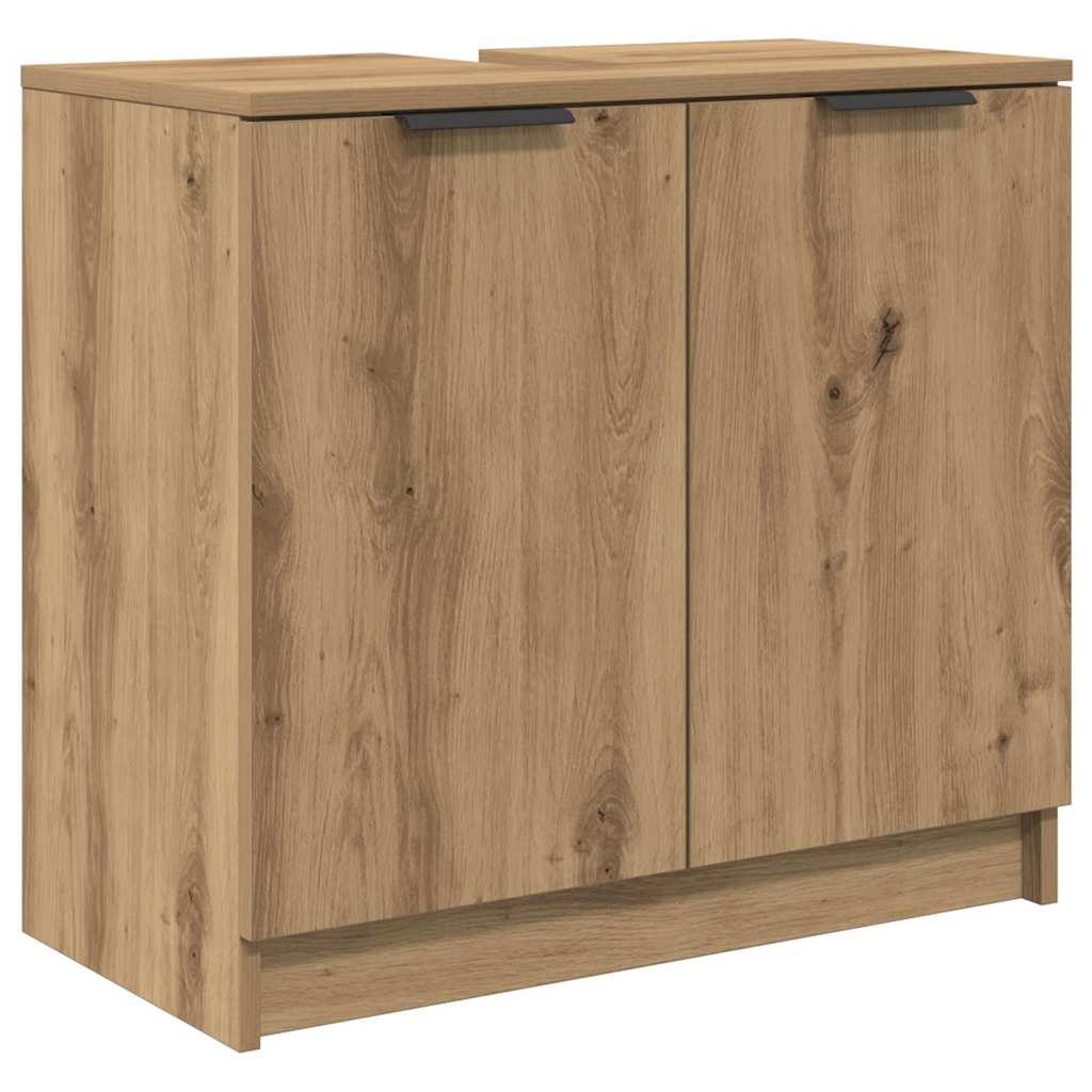vidaXL Meuble de salle de bain avec étagère Chêne artisanal Bois d'ingénierie
