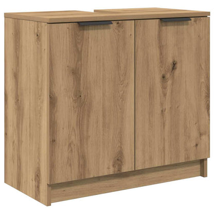 vidaXL Meuble de salle de bain avec étagère Chêne artisanal Bois d'ingénierie