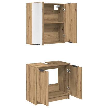 vidaXL Meuble de salle de bain avec étagère Chêne artisanal Bois d'ingénierie