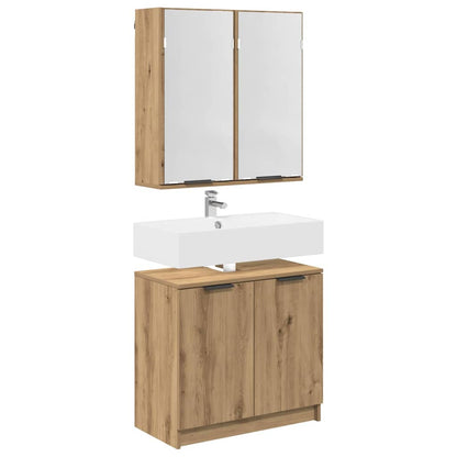 vidaXL Meuble de salle de bain avec étagère Chêne artisanal Bois d'ingénierie