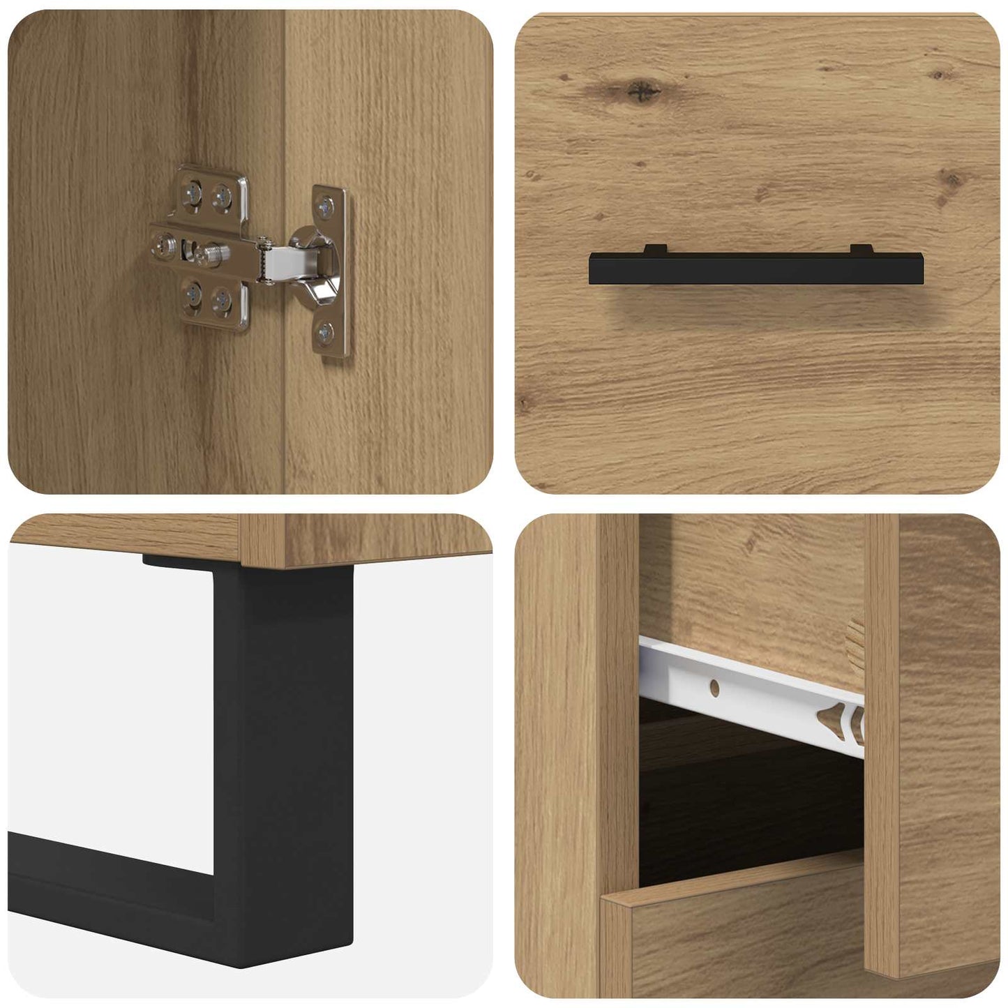 vidaXL Bahut à tiroirs 2 pcs Chêne artisanal Bois d'ingénierie