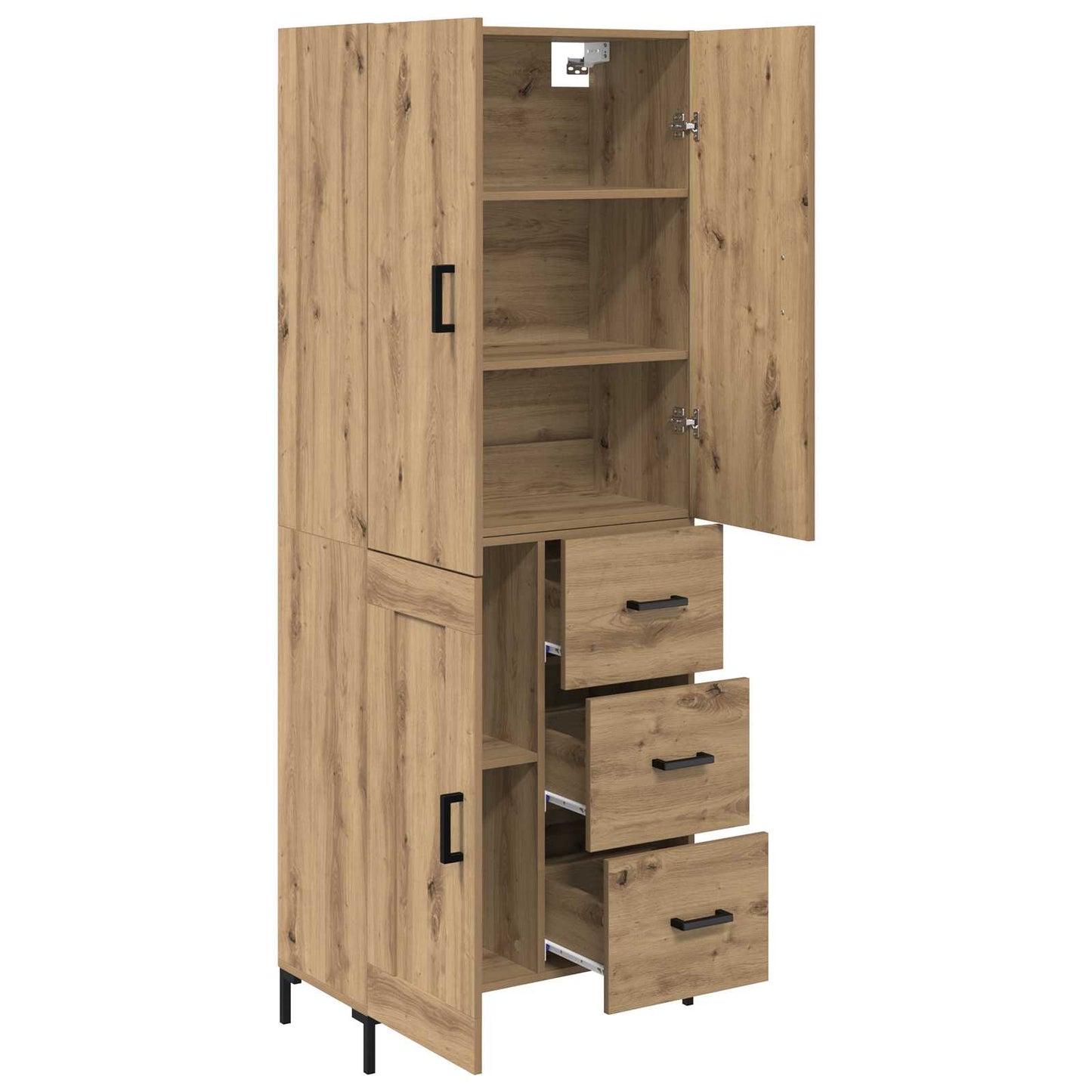 vidaXL Highboard Artisan-Eiche 69,5 x 34 x 180 cm Holzwerkstoff