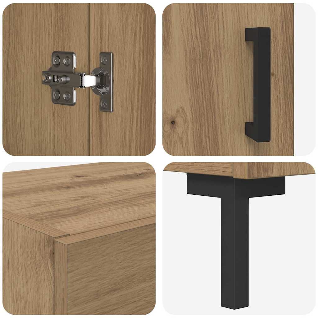 vidaXL Highboard 2 pcs Artisan-Eiche Holzwerkstoff