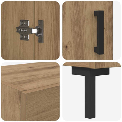 vidaXL Highboard 2 pcs Artisan-Eiche Holzwerkstoff