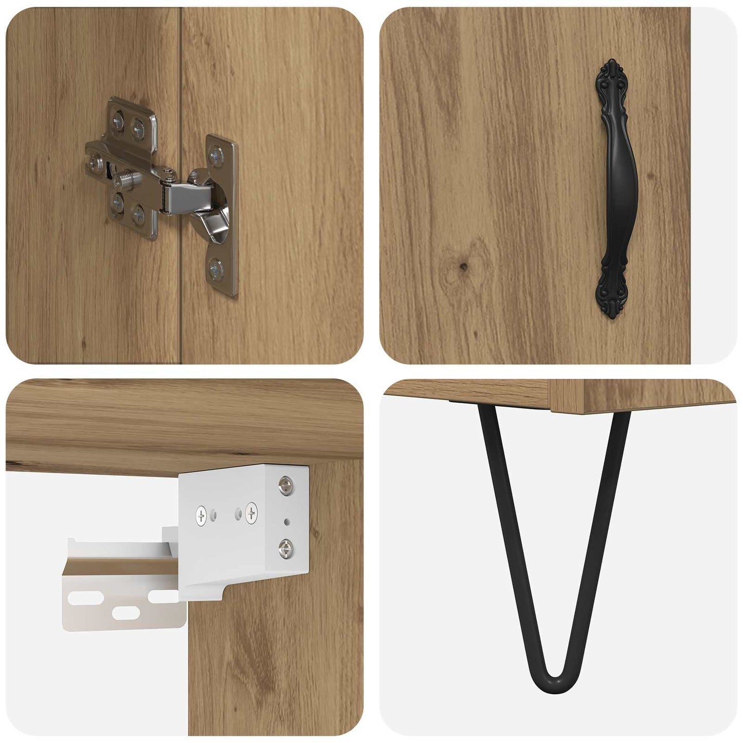 vidaXL Highboard Artisan-Eiche 69,5 x 34 x 180 cm Holzwerkstoff