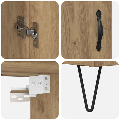 vidaXL Highboard Artisan-Eiche 69,5 x 34 x 180 cm Holzwerkstoff