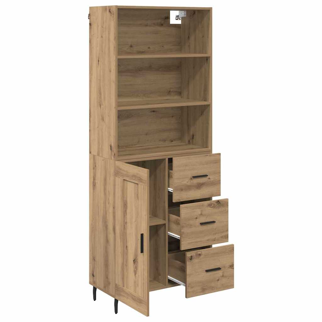 vidaXL Highboard mit Schubladen Artisan-Eiche 69,5 x 34 x 180 cm