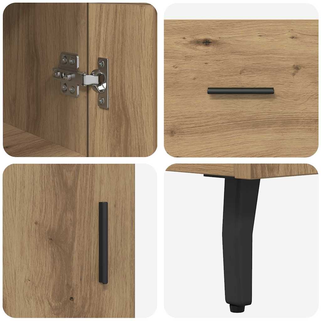 vidaXL Buffet haut chêne artisan 34,5 x 34 x 180 cm bois d'ingénierie
