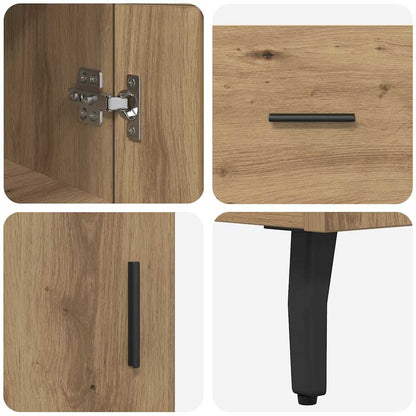 vidaXL Buffet haut chêne artisan 34,5 x 34 x 180 cm bois d'ingénierie