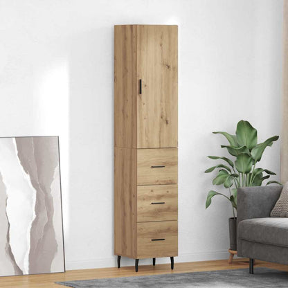 vidaXL Buffet haut chêne artisan 34,5 x 34 x 180 cm bois d'ingénierie