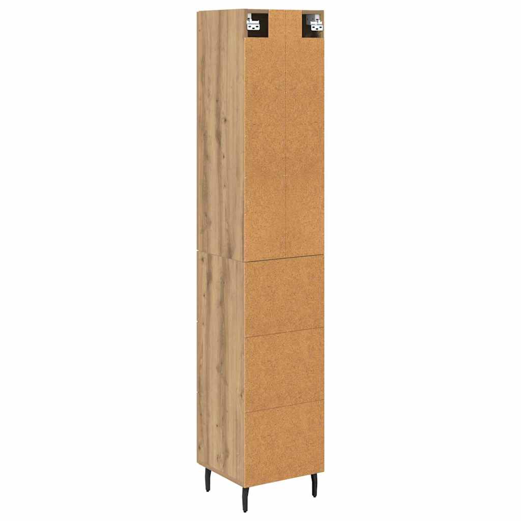 vidaXL Buffet haut chêne artisan 34,5 x 34 x 180 cm bois d'ingénierie
