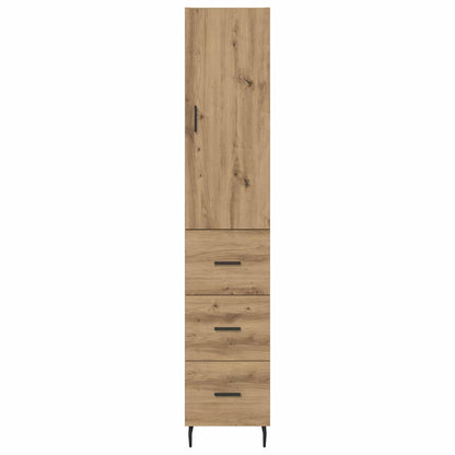 vidaXL Buffet haut chêne artisan 34,5 x 34 x 180 cm bois d'ingénierie