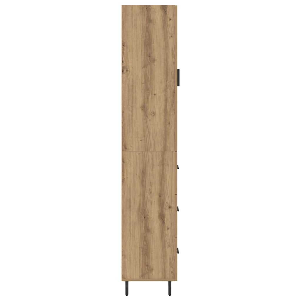 vidaXL Buffet haut chêne artisan 34,5 x 34 x 180 cm bois d'ingénierie