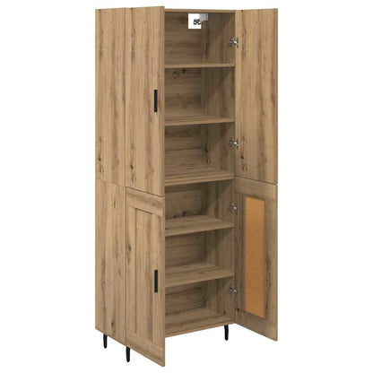 vidaXL Highboard 2 pcs Artisan-Eiche Engineered Wood und Glas