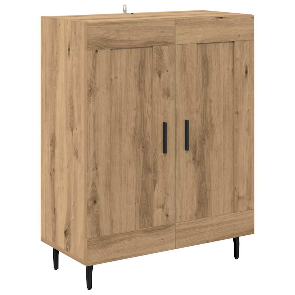 vidaXL Highboard 2 pcs Artisan-Eiche Engineered Wood und Glas
