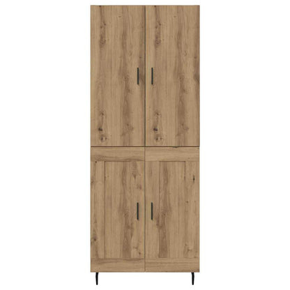 vidaXL Highboard 2 pcs Artisan-Eiche Engineered Wood und Glas
