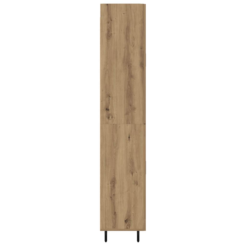 vidaXL Highboard 2 pcs Artisan-Eiche Engineered Wood und Glas