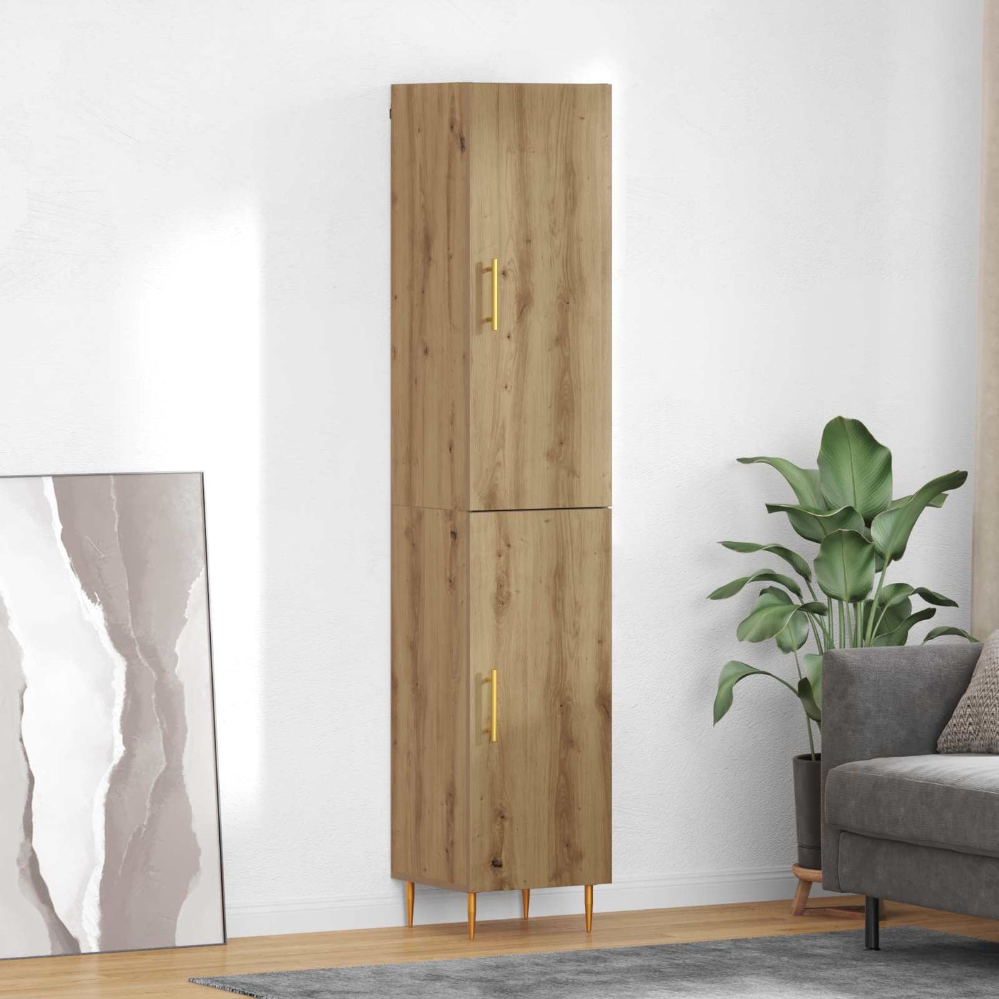 vidaXL Highboard 2 pcs Artisan-Eiche Holzwerkstoff