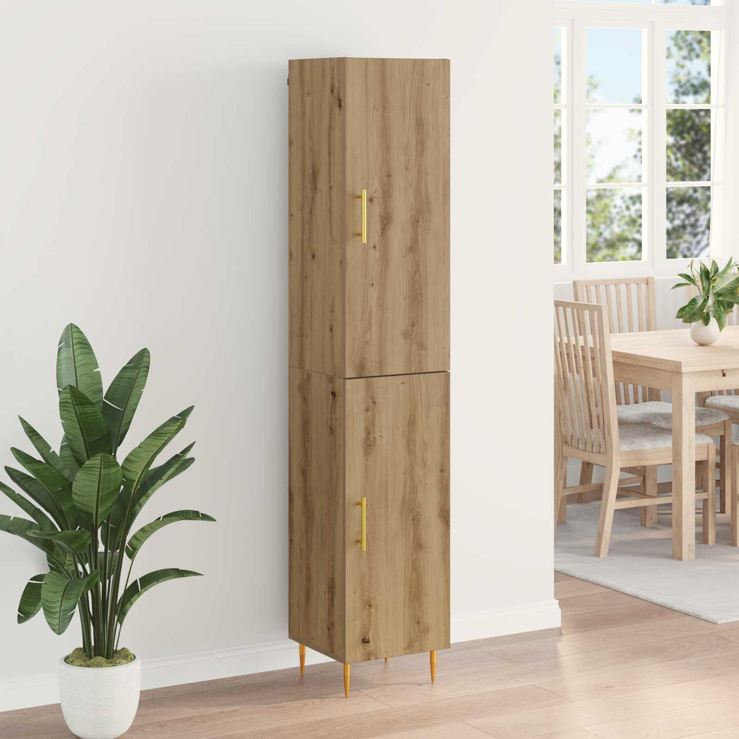 vidaXL Highboard 2 pcs Artisan-Eiche Holzwerkstoff