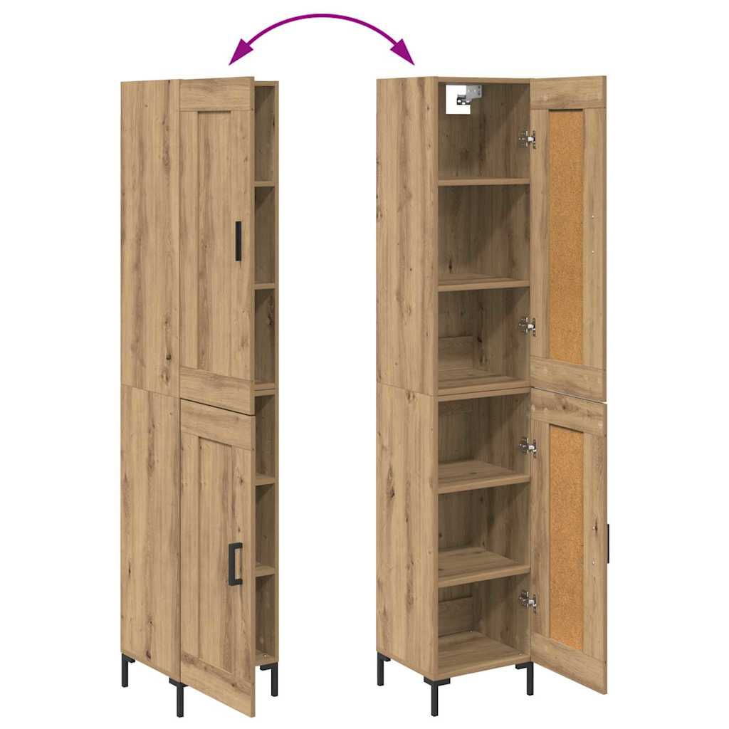 vidaXL Highboard Artisan-Eiche 34,5 x 34 x 180 cm Holzwerkstoff