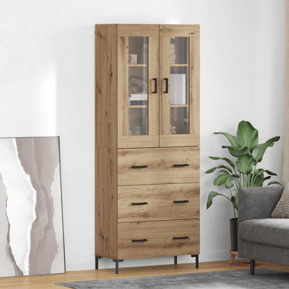 Highboard mit Schubladen 2 pcs Artisan-Eiche Holzwerkstoff