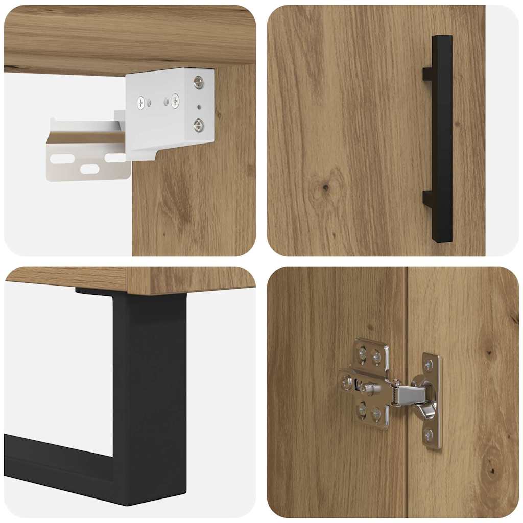 vidaXL Buffet haut chêne artisan 69,5 x 34 x 180 cm bois d'ingénierie
