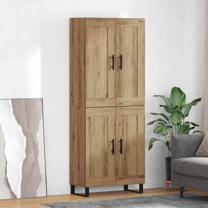 vidaXL Buffet haut chêne artisan 69,5 x 34 x 180 cm bois d'ingénierie
