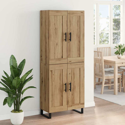 vidaXL Buffet haut chêne artisan 69,5 x 34 x 180 cm bois d'ingénierie