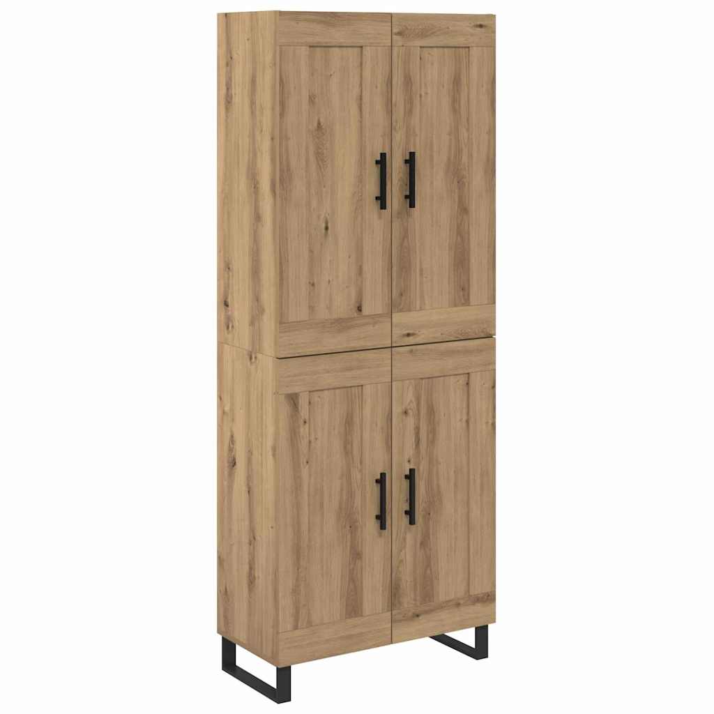 vidaXL Buffet haut chêne artisan 69,5 x 34 x 180 cm bois d'ingénierie
